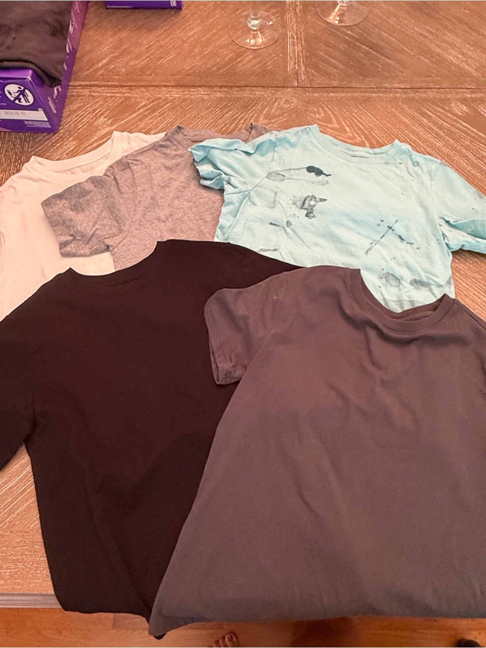 Boys  Short Sleeve Crew Tee 5 Pack - Black, Gray, White, Light Blue